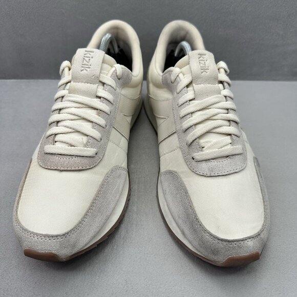 Kizik Milan Mens Size 11 (D) Shoes Bone Suede Hands Free Slip On Comfort Sneaker - Picture 2 of 8